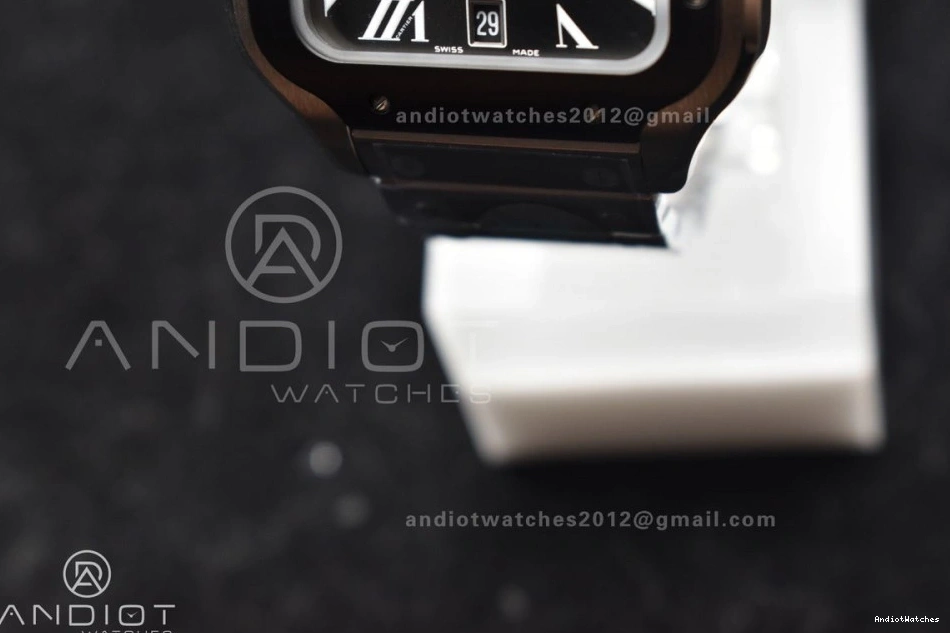 Edition Bracelet 1:1 on Dial Black Best Vibrant 1050 Gray Santos Bezel 40mm MIYOTA SS SS BVF Cartier de 0925